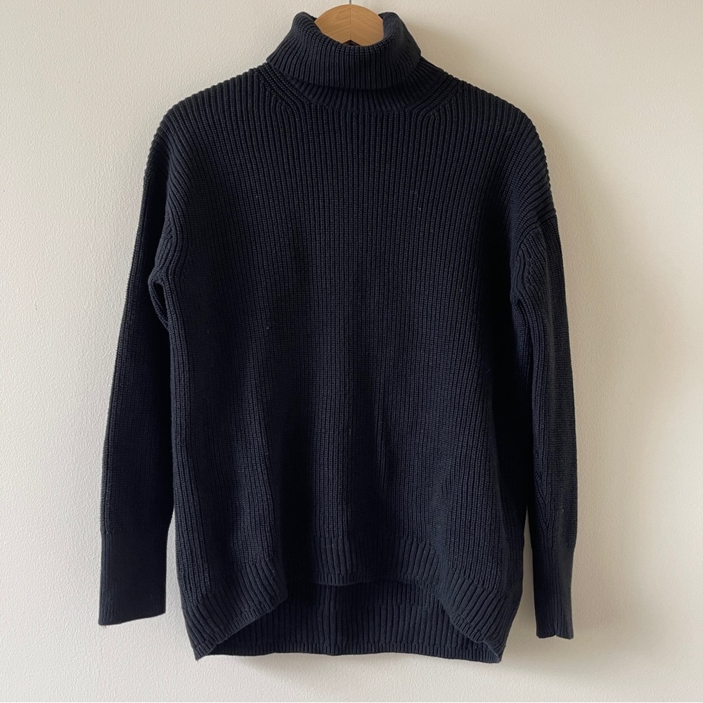 J. CREW Ribbed Cotton-Blend Relaxed Turtleneck Sweater